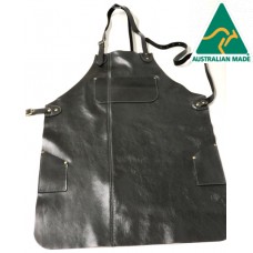 AP-9A: Vintage 3/4 length Bib Apron, full grain leather, 4pocket (75cm long)